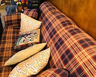 Very nice plaid sleeper sofa