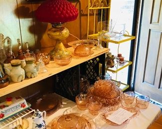 Nice set of pink depression dishes