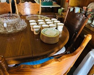 Punch bowl and Lenox dessert set