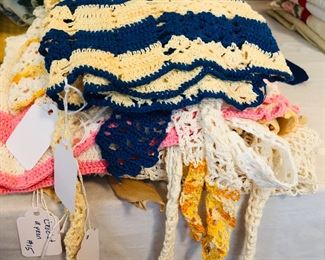 Crochet children and adult aprons