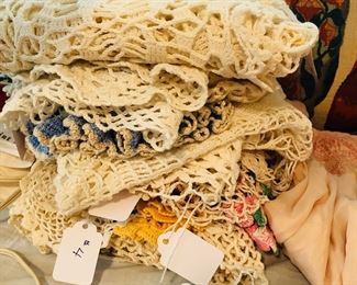 Stack of very nice crocheted items