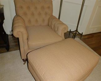 CENTURY CLUB CHAIR & OTTOMAN CUSTOM UPHOLSTERED