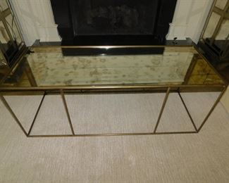 MIRRORED & BRASS COFFEE TABLE