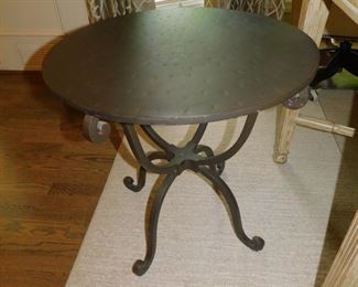 SOLID IRON END TABLE