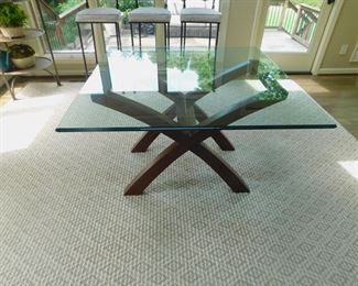 GLASS TOP GAME OR DINING TABLE