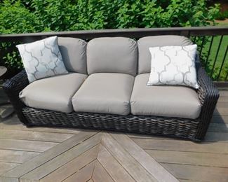 OUTDOOR WICKER SOFA WITH CUSHIONS