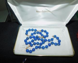 14KT GOLD AND LAPIS NECKLACE