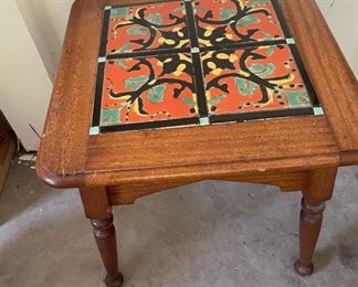 Side Table with Spanish Tile Top
