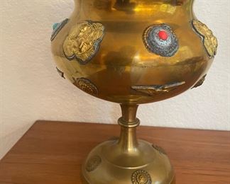 Brass Urn with Floral Motif