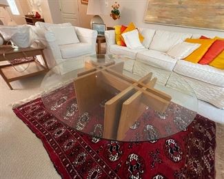 1970's Teak/Glass Top Coffee Table