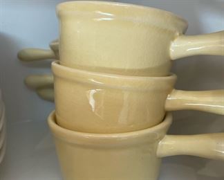 Set of 6 Pottery Sauce Dishes with Handle