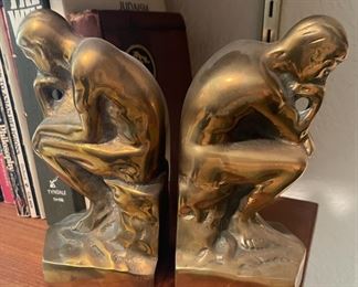 The Thinker Brass Book Ends