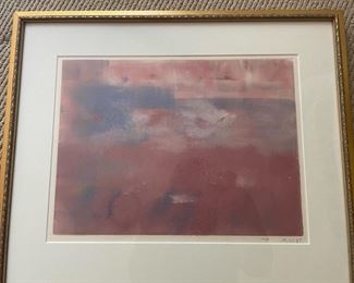 Framed and Matted Abstract Oil Painting by J.R. Clift