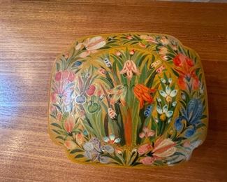 Floral Design Hand Painted Trinket Box