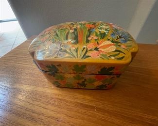 Floral Design Hand Painted Trinket Box