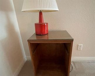 MCM Red Ceramic Table Lamp