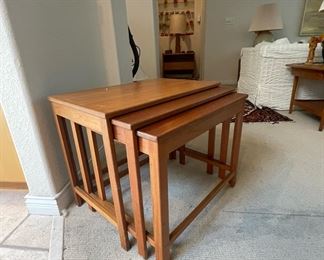 Set of 3 1970's Danish Modern Teak Nesting Tables

