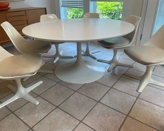 Mid Century Tulip Dining Set - Table with 6 Chairs