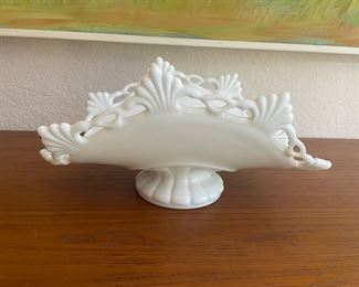 Milk Glass Banana Stand