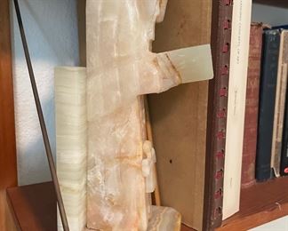 Mid Century Marble Monk Book End