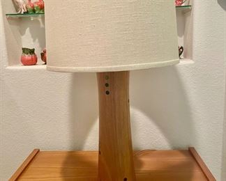 Mid Century End Table, Mid Century Wood Lamp