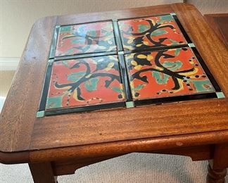 Side Table with Spanish Tile Top