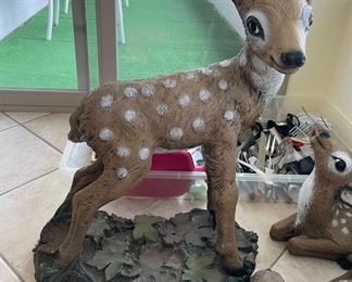 Four Outdoor Decor - Fawn Statues