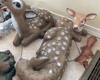 Four Outdoor Decor - Fawn Statues