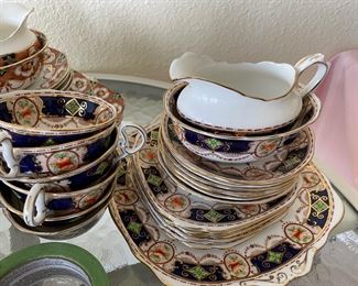 Royal Albert Crown China Set - Creamer, Small Bowl, 6 Shallow Bowls, 6 Teacups & Saucers, Dinner Plate