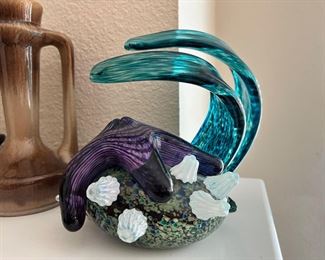 Starfish in the Water Blown Glass Sculpture