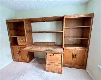 Oak Wall Office Desk