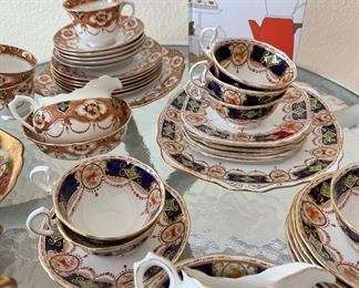 Royal Albert Crown China Set - Creamer, Small Bowl, 6 Shallow Bowls, 6 Teacups & Saucers, Dinner Plate