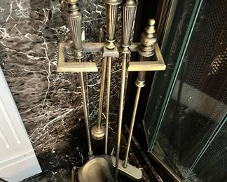 Brass Fireplace Set
