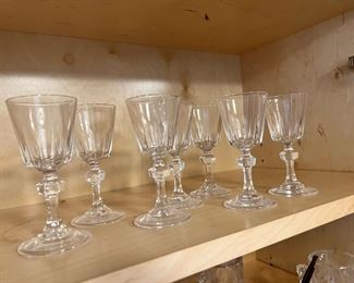 Set of 6 Crystal Wine Glasses 