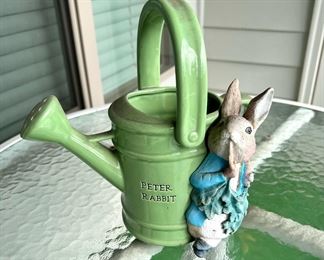 Peter Rabbit Watering Can Decorative Statue