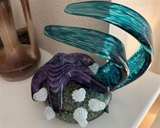 Starfish in the Water Blown Glass Sculpture