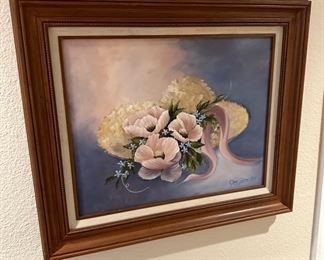 Framed and Matted Floral Painting by Jen Best