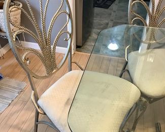 Metal and Glass Dining Set 