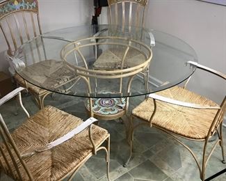 Metal and Glass Dining Set 
