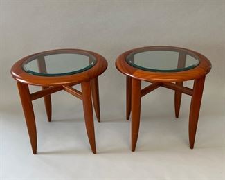 Pair Of I4Mariani Round Accent Or Side Tables, C. Late 20th Century