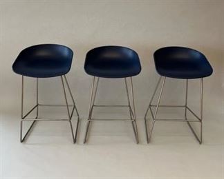 Set Of Three Hay "About-A-Stool" Counter Stools
