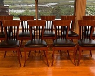 Set Of Nine Maple Dining Chairs (Possibly Roche Bobois), Modern