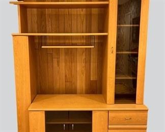 Mid Century Modern Style Maple Entertainment Center By Palliser, C. Late 20th-early 21st Century