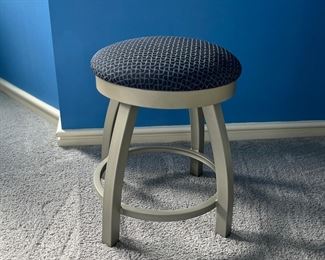 Tubular Steel And Upholstered Stool, Modern
