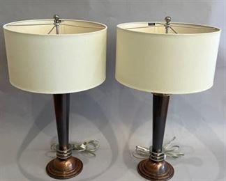 Pair Of Frederick Cooper Mid Century Style Copper Lamps