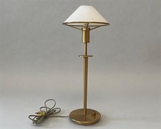 Mid Century Style Brass And Frosted Glass Table Lamp