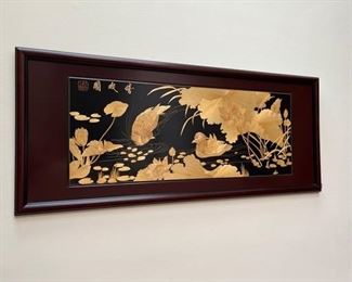Marquetry And Lacquer Asian Style Wall Art, Modern