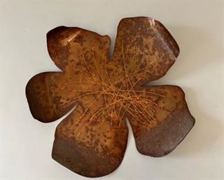 Chip Scarborough For Evans Designs Copper Flower Hanging Wall Sculpture, Modern