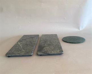 Three Marble Serving Or Cheese Trays, Modern