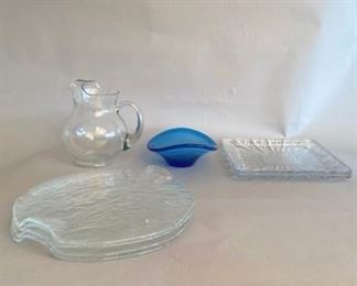 Group Of Glass Serving Ware, Modern